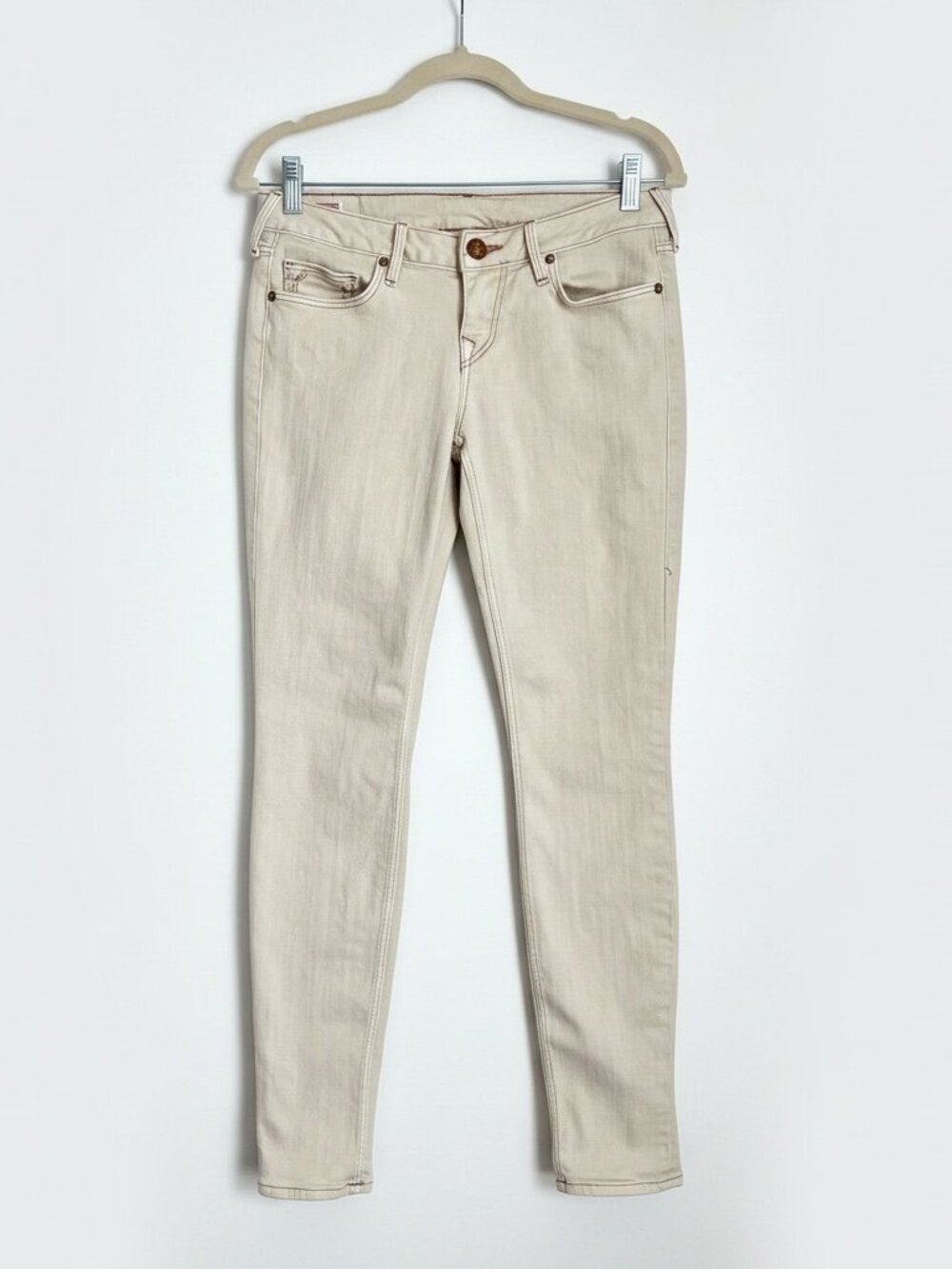 True Religion Skinny Jeans Cream Beige - Size 29